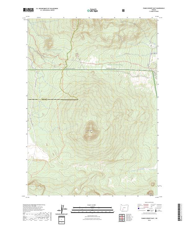 Pumice Desert East topographic map thumbnail
