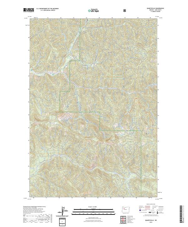 Quartzville 2023 topographic map thumbnail