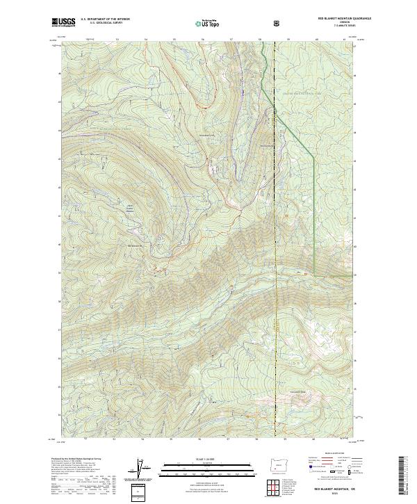 Red Blanket Mountain topographic map thumbnail