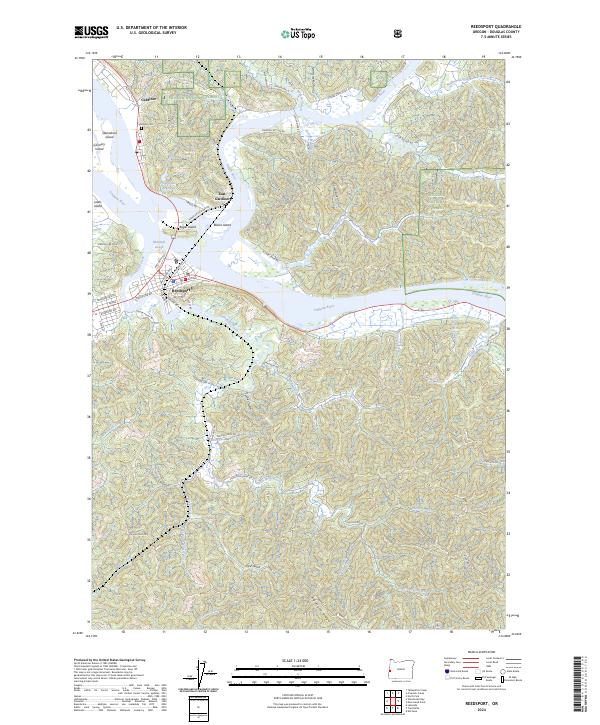 Reedsport topographic map thumbnail