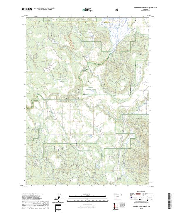 Riverbed Butte Spring 2024 topographic map thumbnail