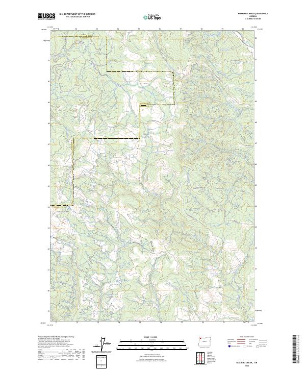 Roaring Creek 2024 topographic map thumbnail