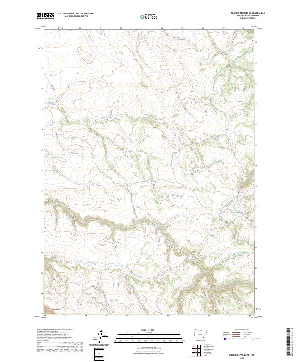 Roaring Springs SE topographic map thumbnail