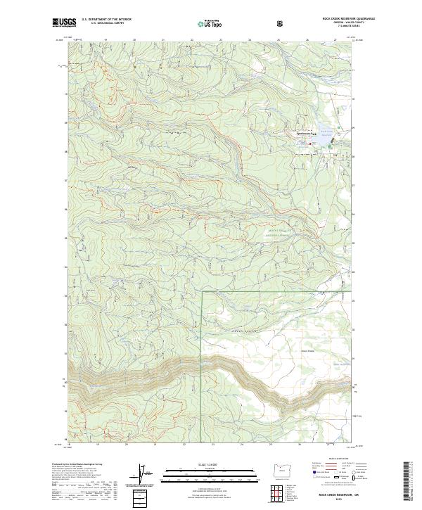 Rock Creek Reservoir topographic map thumbnail