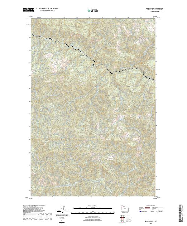Rogers Peak 2024 topographic map thumbnail