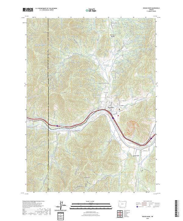 Rogue River 2023 topographic map thumbnail