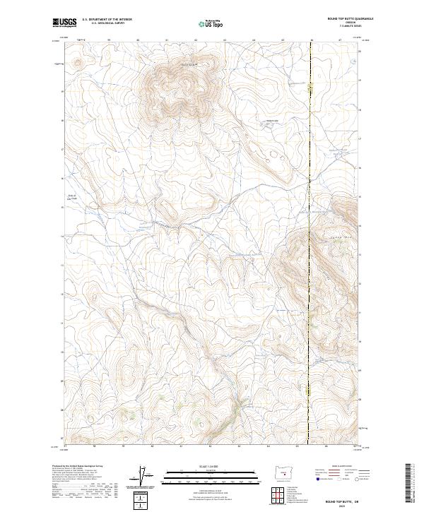 Round Top Butte topographic map thumbnail