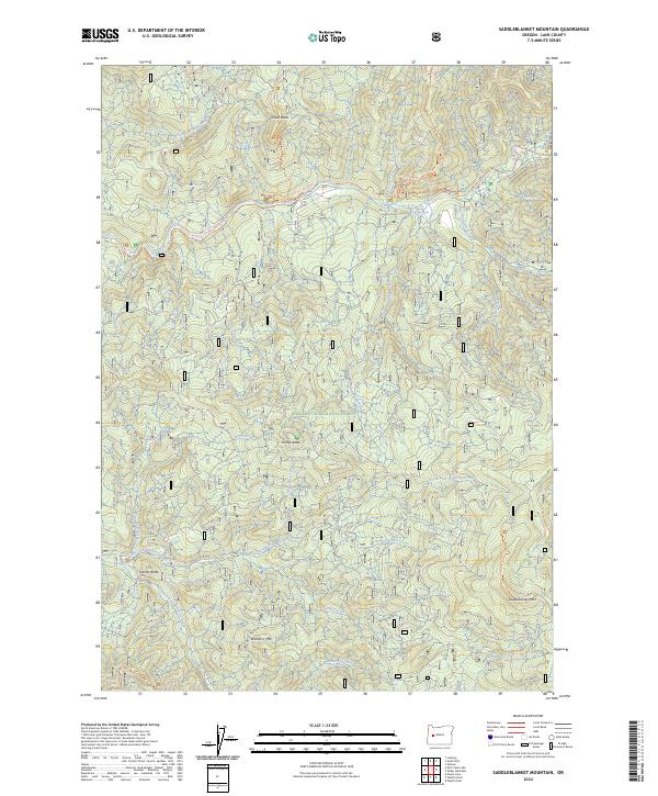 Saddleblanket Mountain topographic map thumbnail