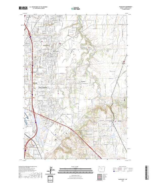 Salem East topographic map thumbnail