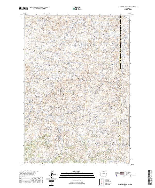 Sandrock Mountain 2023 topographic map thumbnail
