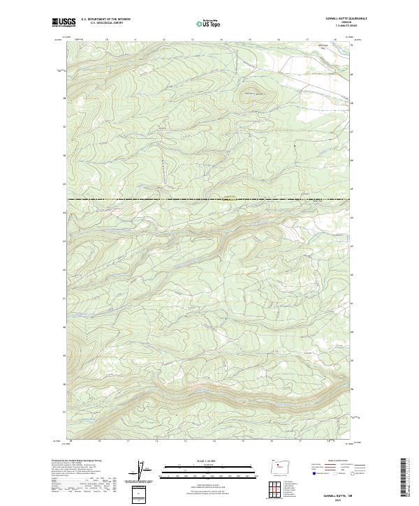 Sawmill Butte 2023 topographic map thumbnail