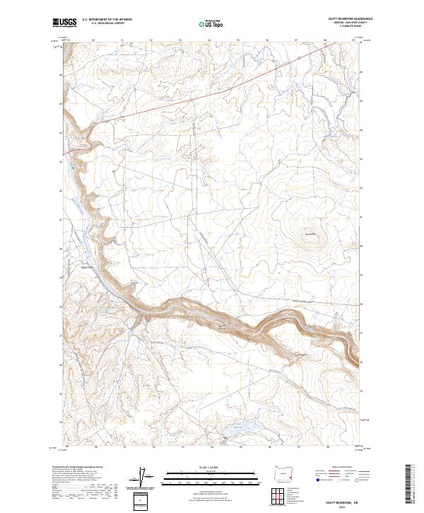 Scott Reservoir topographic map thumbnail