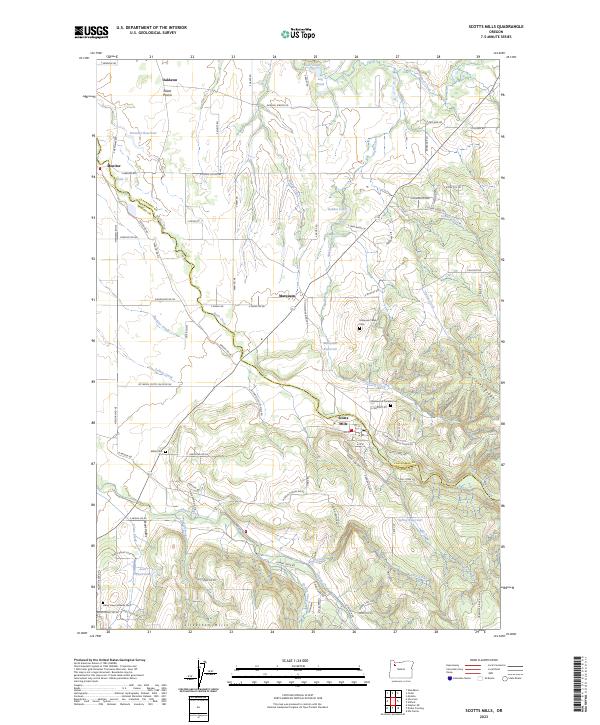 Scotts Mills topographic map thumbnail