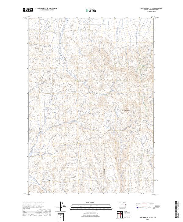 Scratch Post Butte 2023 topographic map thumbnail