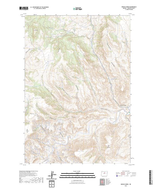 Service Creek 2024 topographic map thumbnail