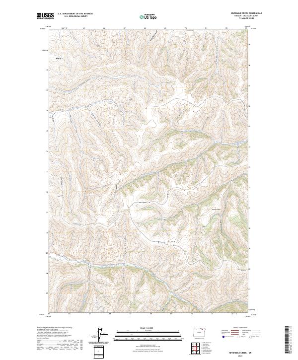 Sevenmile Creek topographic map thumbnail