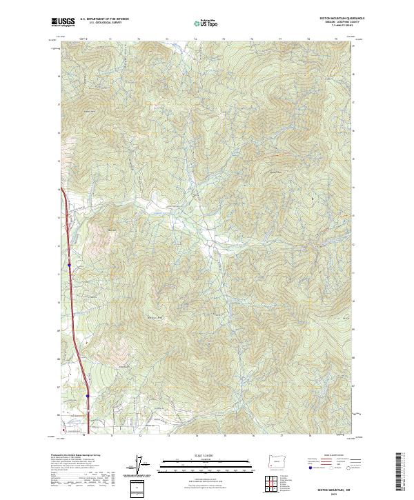Sexton Mountain topographic map thumbnail