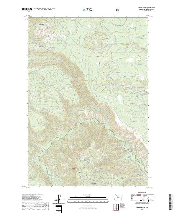 Shitike Butte topographic map thumbnail