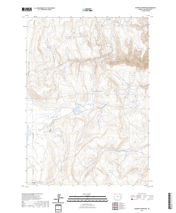 Shumway Reservoir topographic map thumbnail
