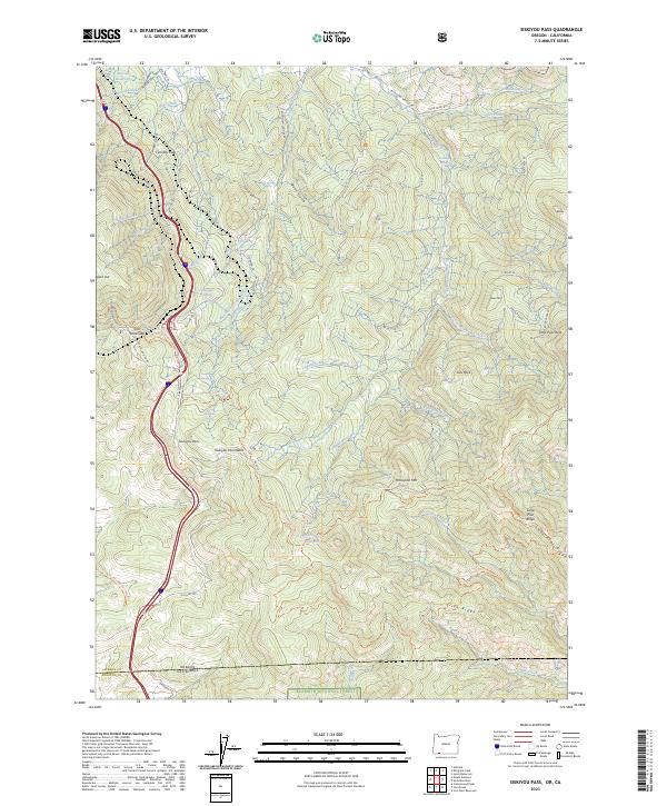 Siskiyou Pass topographic map thumbnail