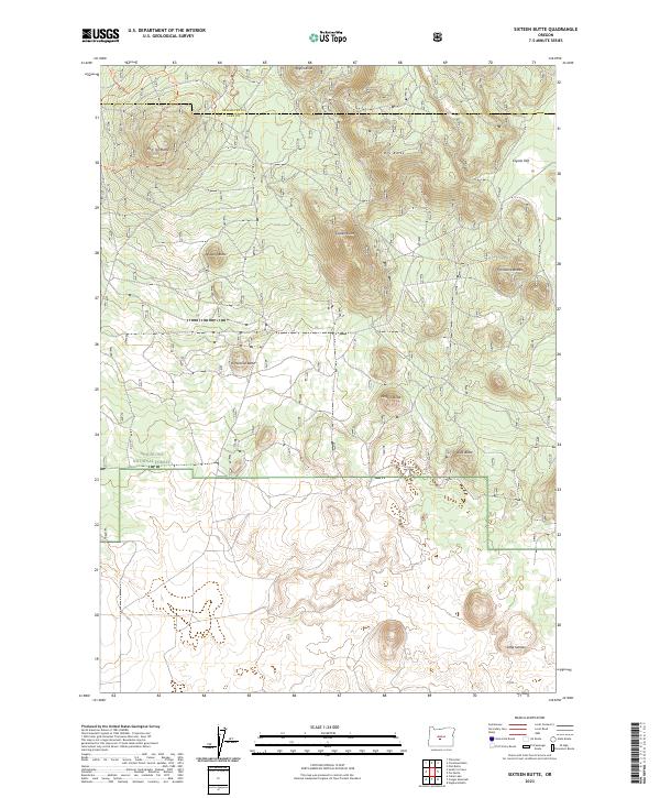 Sixteen Butte topographic map thumbnail