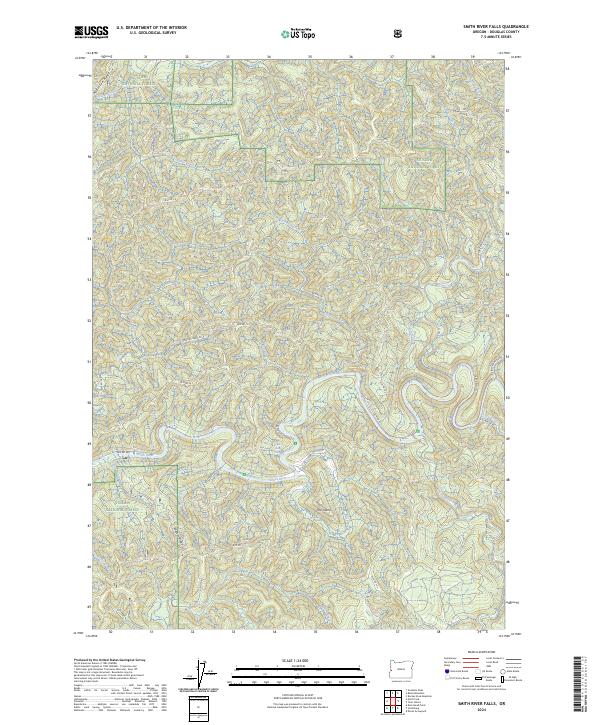 Smith River Falls topographic map thumbnail