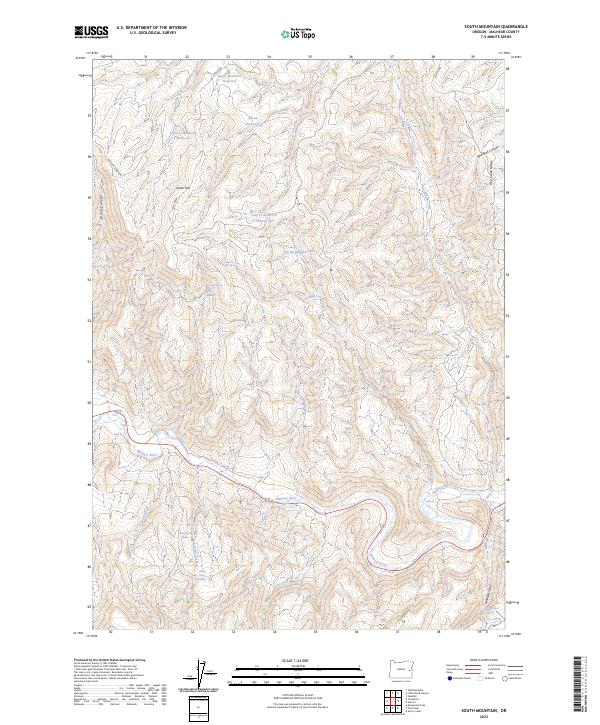 South Mountain 2023 topographic map thumbnail