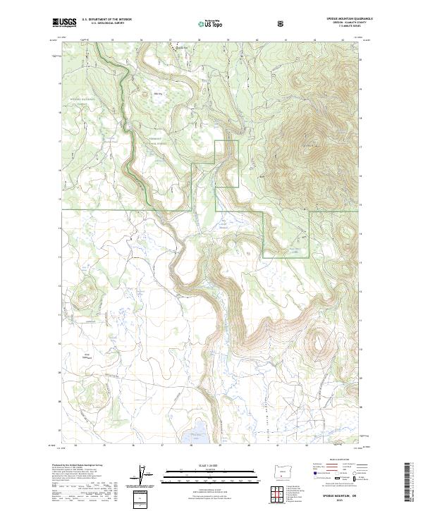 Spodue Mountain 2023 topographic map thumbnail