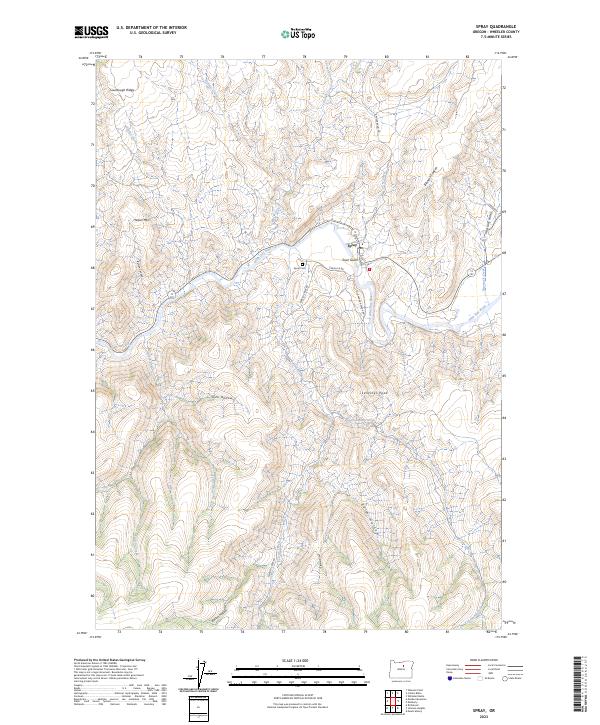 Spray 2023 topographic map thumbnail