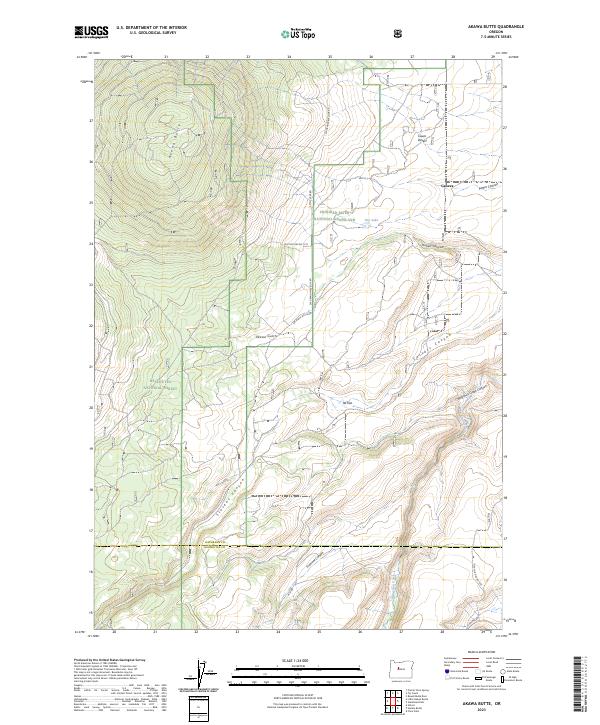 Akawa Butte topographic map thumbnail