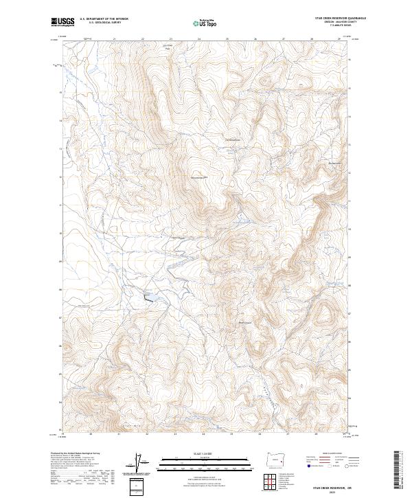 Star Creek Reservoir topographic map thumbnail