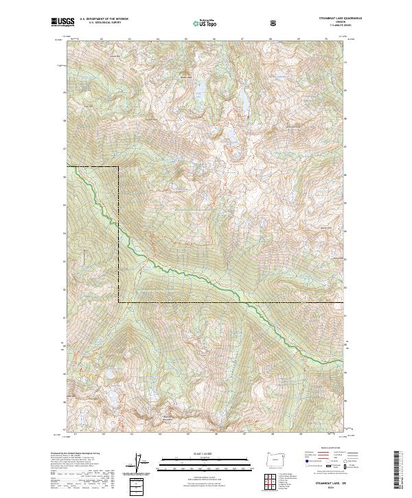 Steamboat Lake topographic map thumbnail