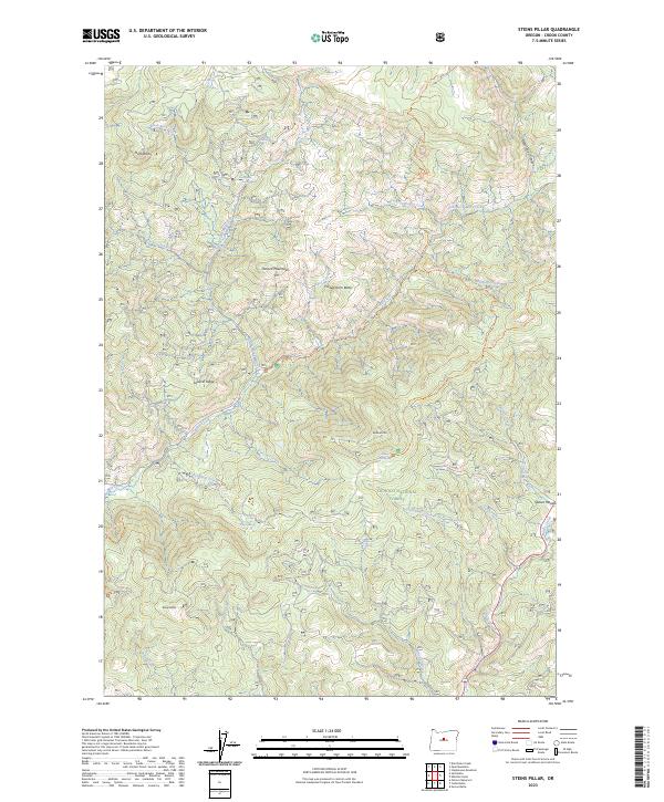 Steins Pillar 2023 topographic map thumbnail