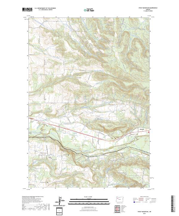 Stout Mountain topographic map thumbnail