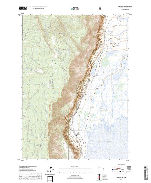 Summer Lake topographic map thumbnail