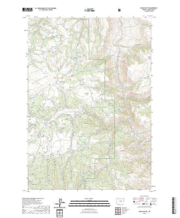 Suplee Butte 2023 topographic map thumbnail