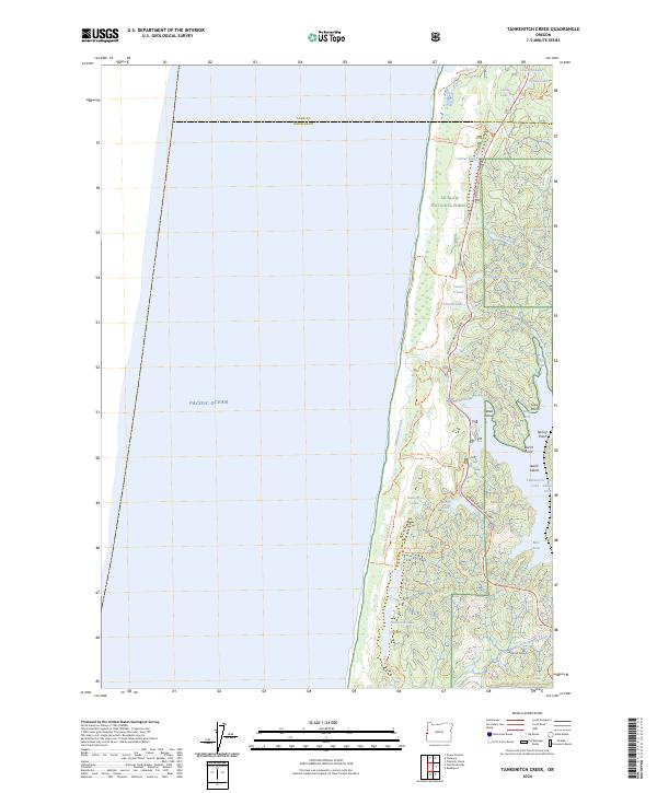 Tahkenitch Creek topographic map thumbnail