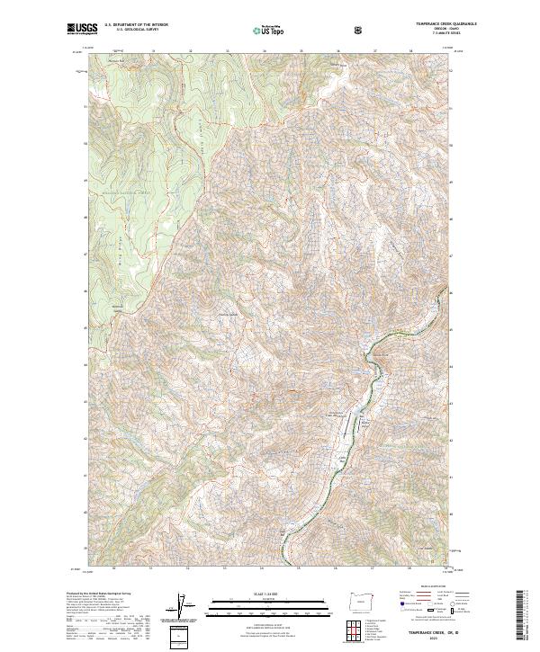 Temperance Creek 2023 topographic map thumbnail