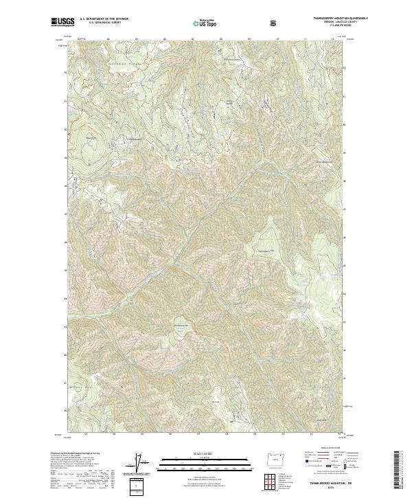 Thimbleberry Mountain topographic map thumbnail