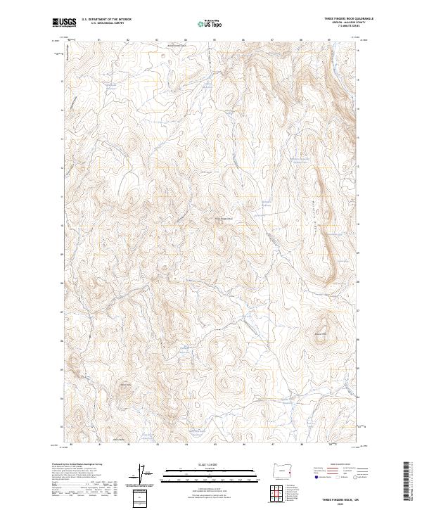 Three Fingers Rock 2023 topographic map thumbnail