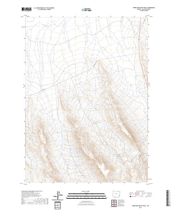 Three Man Butte Well topographic map thumbnail