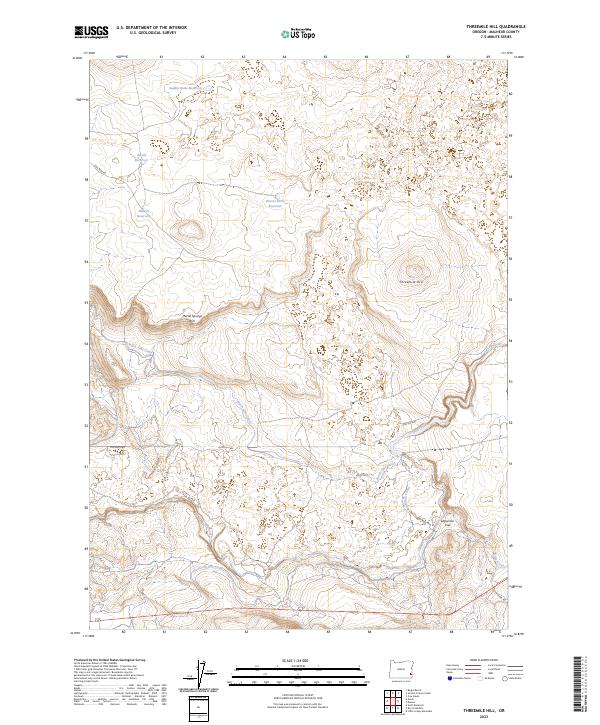 Threemile Hill 2023 topographic map thumbnail