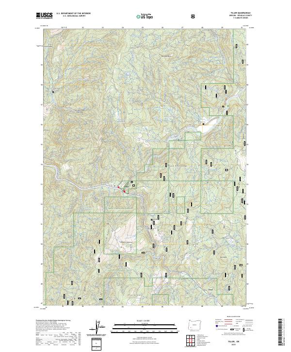 Tiller 2023 topographic map thumbnail