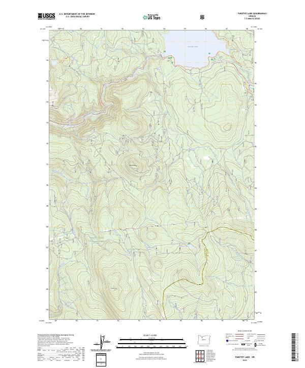 Timothy Lake topographic map thumbnail