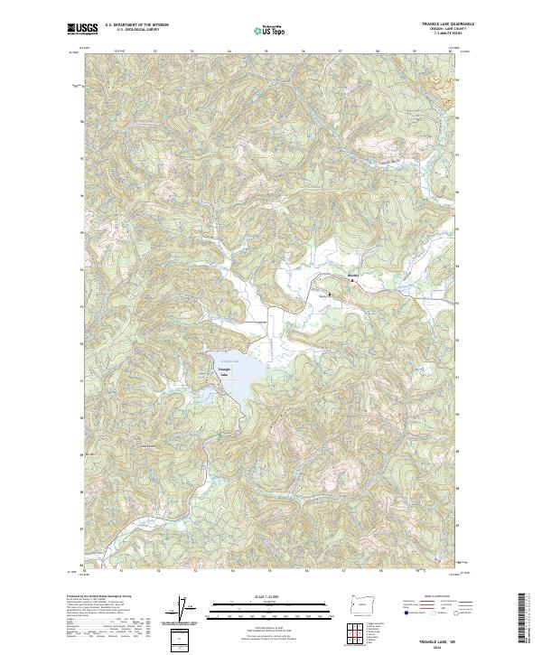 Triangle Lake 2024 topographic map thumbnail