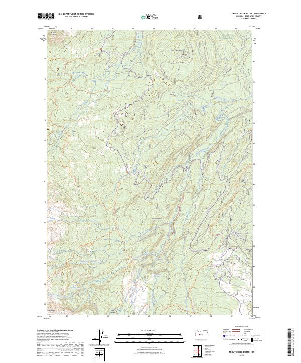 Trout Creek Butte topographic map thumbnail