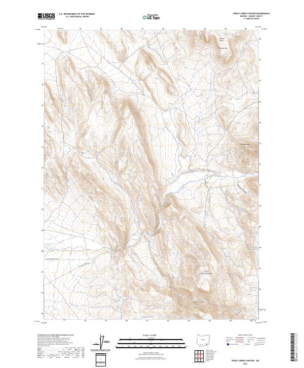 Trout Creek Canyon topographic map thumbnail