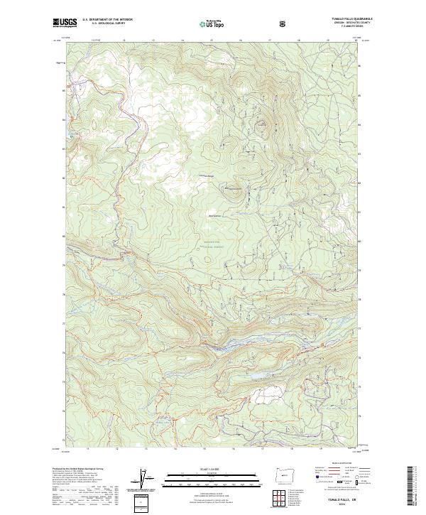 Tumalo Falls topographic map thumbnail