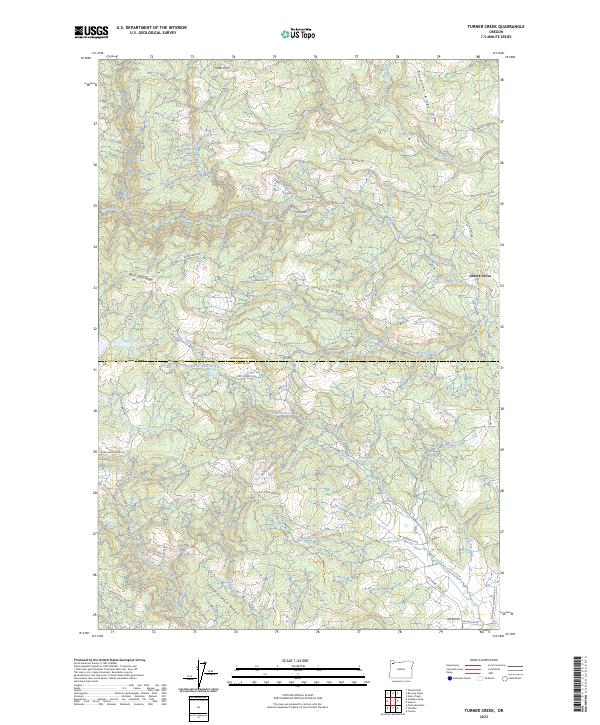 Turner Creek topographic map thumbnail