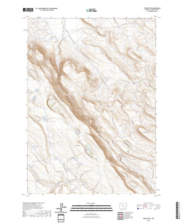 Twin Buttes topographic map thumbnail